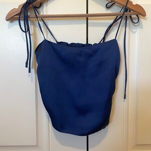 Urban Outfitters Blue Silk Top